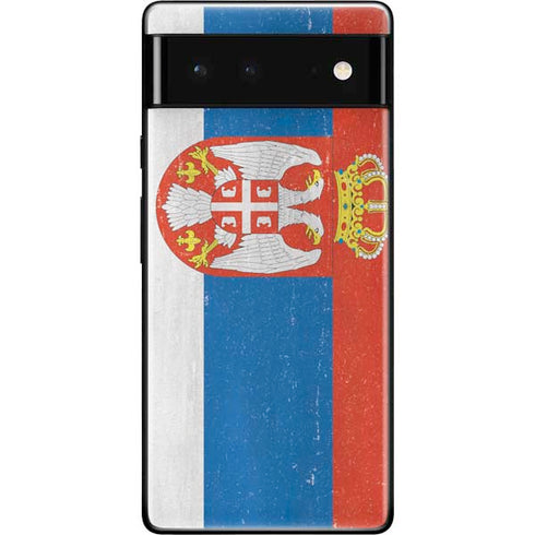 Serbia Flag Distressed Google Pixel 6 Skin